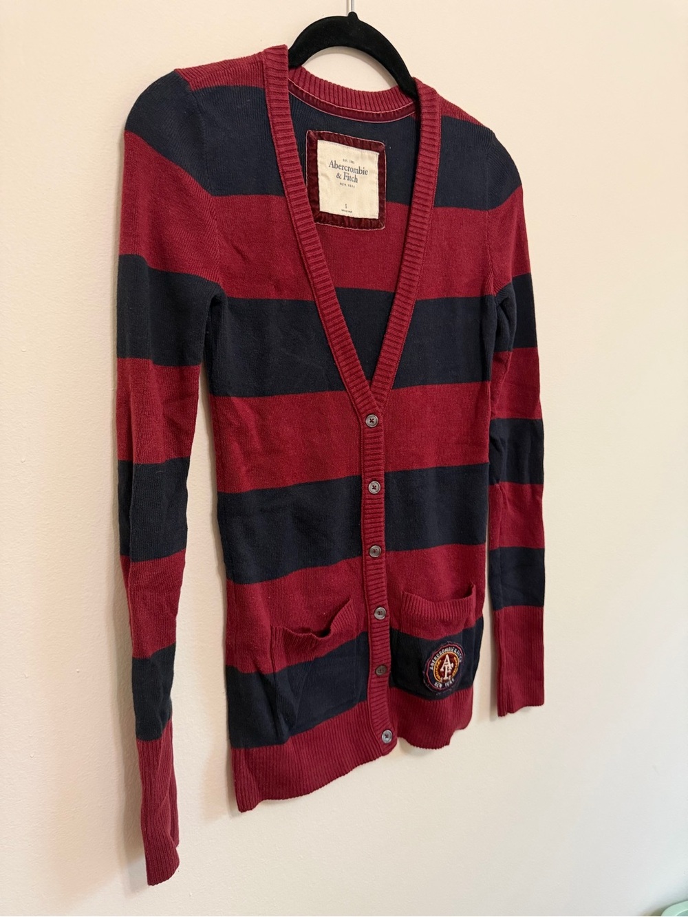 Abercrombie and Fitch Rugby Striped Button Down Cardigan Size Small